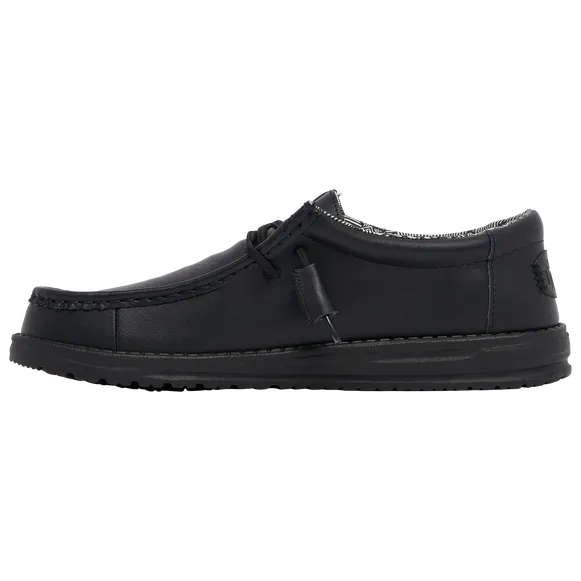 Hey Dude Wally Mono Leather Loafer Black