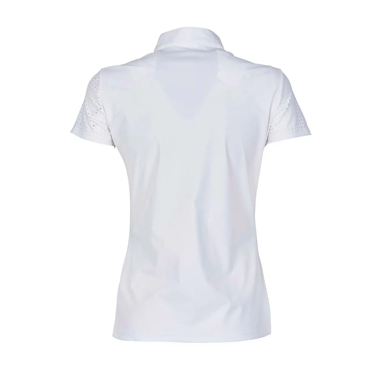 HORSE RIDING POLO SHIRT FOR WOMAN WITH BREATHABLE INSERT COL. WHITE