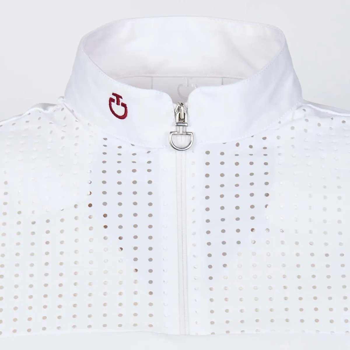 HORSE RIDING POLO SHIRT FOR WOMAN WITH BREATHABLE INSERT COL. WHITE