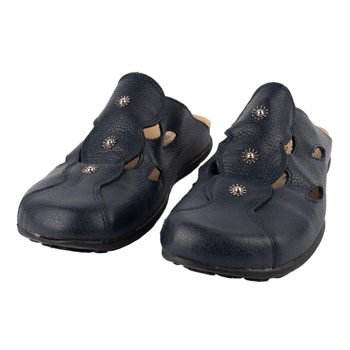 Hush Puppies Slipon Clogs Leather Blue Colour For Women