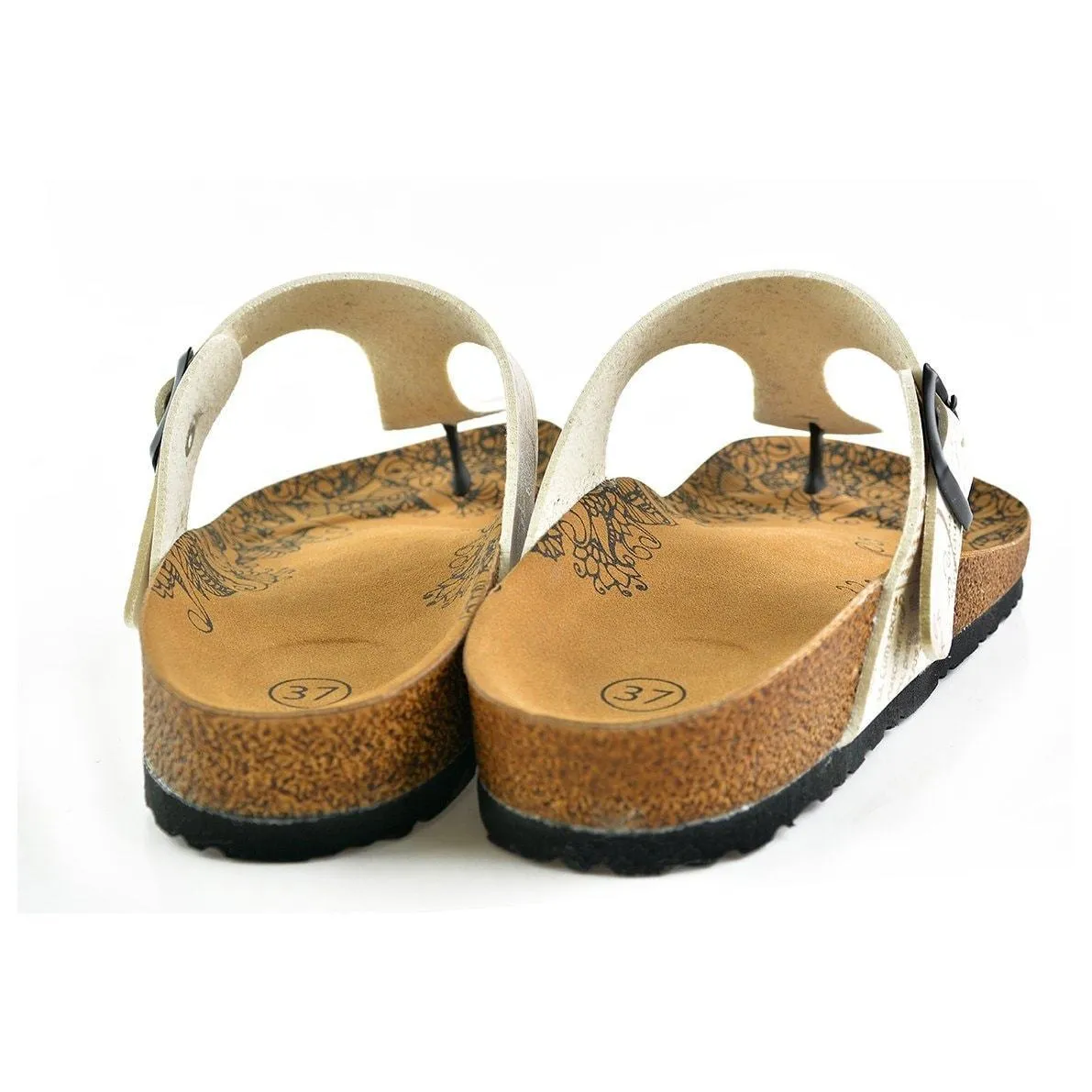 Ivory Travel T-Strap Sandal CAL506