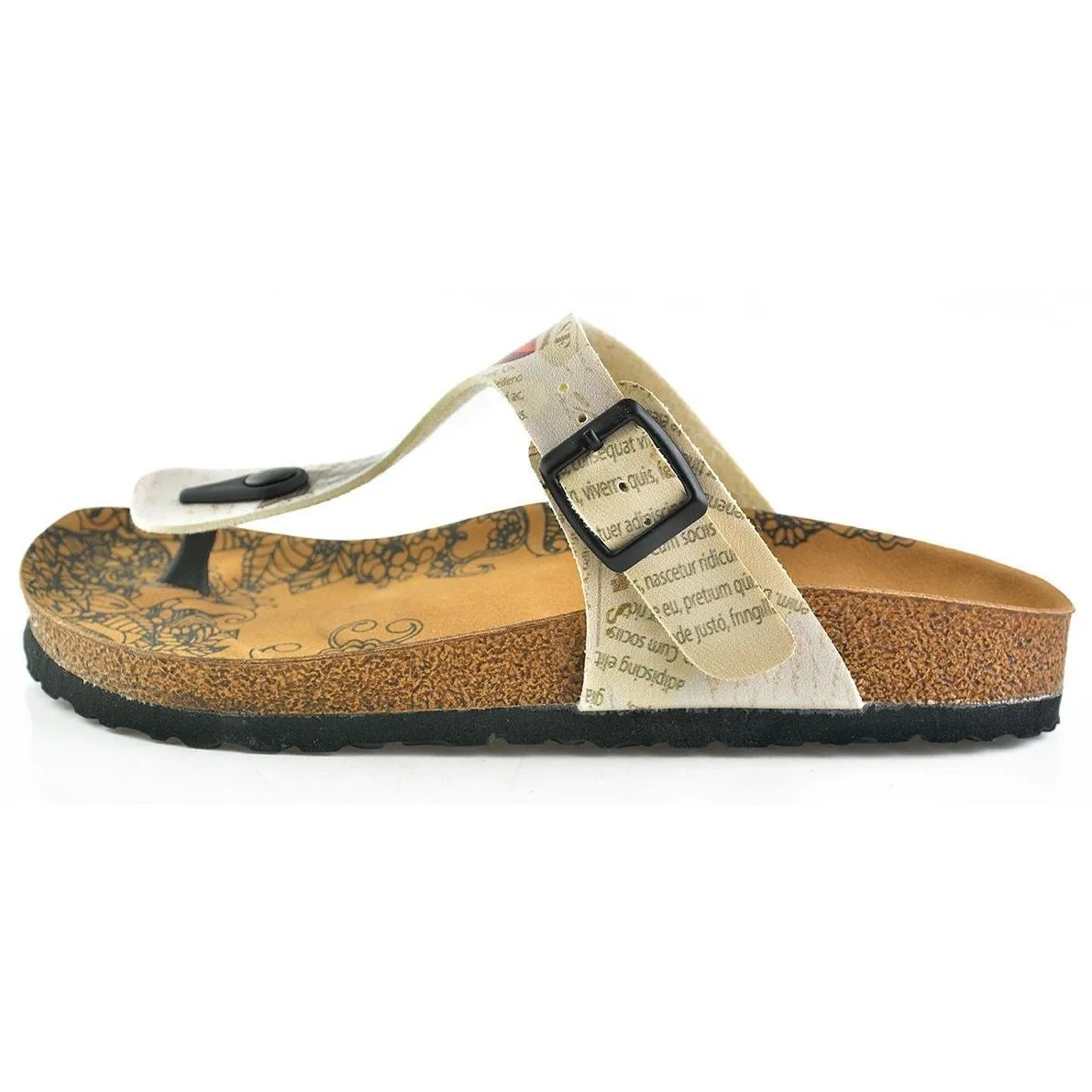 Ivory Travel T-Strap Sandal CAL506