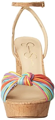 Jessica Simpson womens Immie Platform Heeled Sandal, Multi, 8 US
