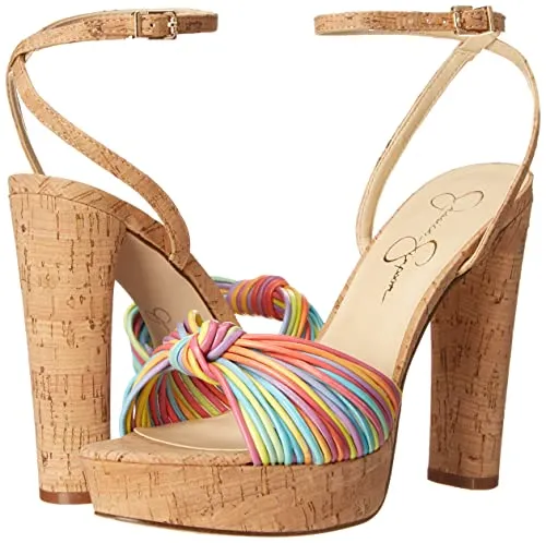 Jessica Simpson womens Immie Platform Heeled Sandal, Multi, 8 US