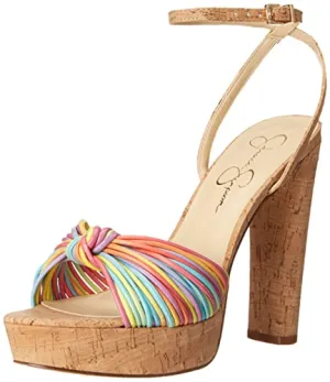 Jessica Simpson womens Immie Platform Heeled Sandal, Multi, 8 US