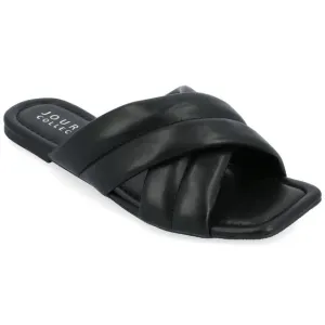 Journee Collection Women's Divyah Tru Comfort Foam Sandals  Color Black Size 9.5M