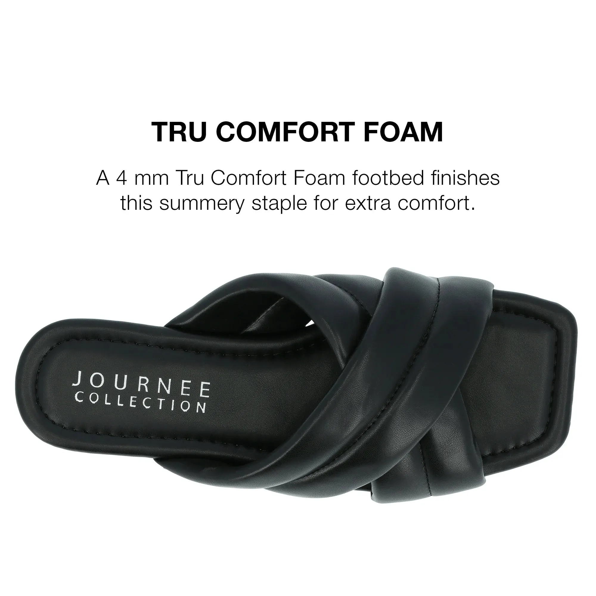 Journee Collection Women's Divyah Tru Comfort Foam Sandals  Color Black Size 9.5M