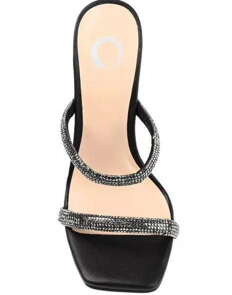 Journee Collection Women's Reena Rhinestone Stilettos Heels Shoes Black Size 11