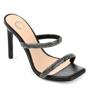 Journee Collection Women's Reena Rhinestone Stilettos Heels Shoes Black Size 11