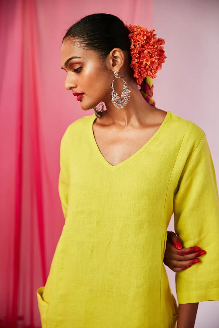 Keri Linen Kurta Set