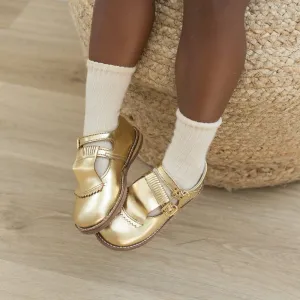 Kiltie T-Strap | Gold