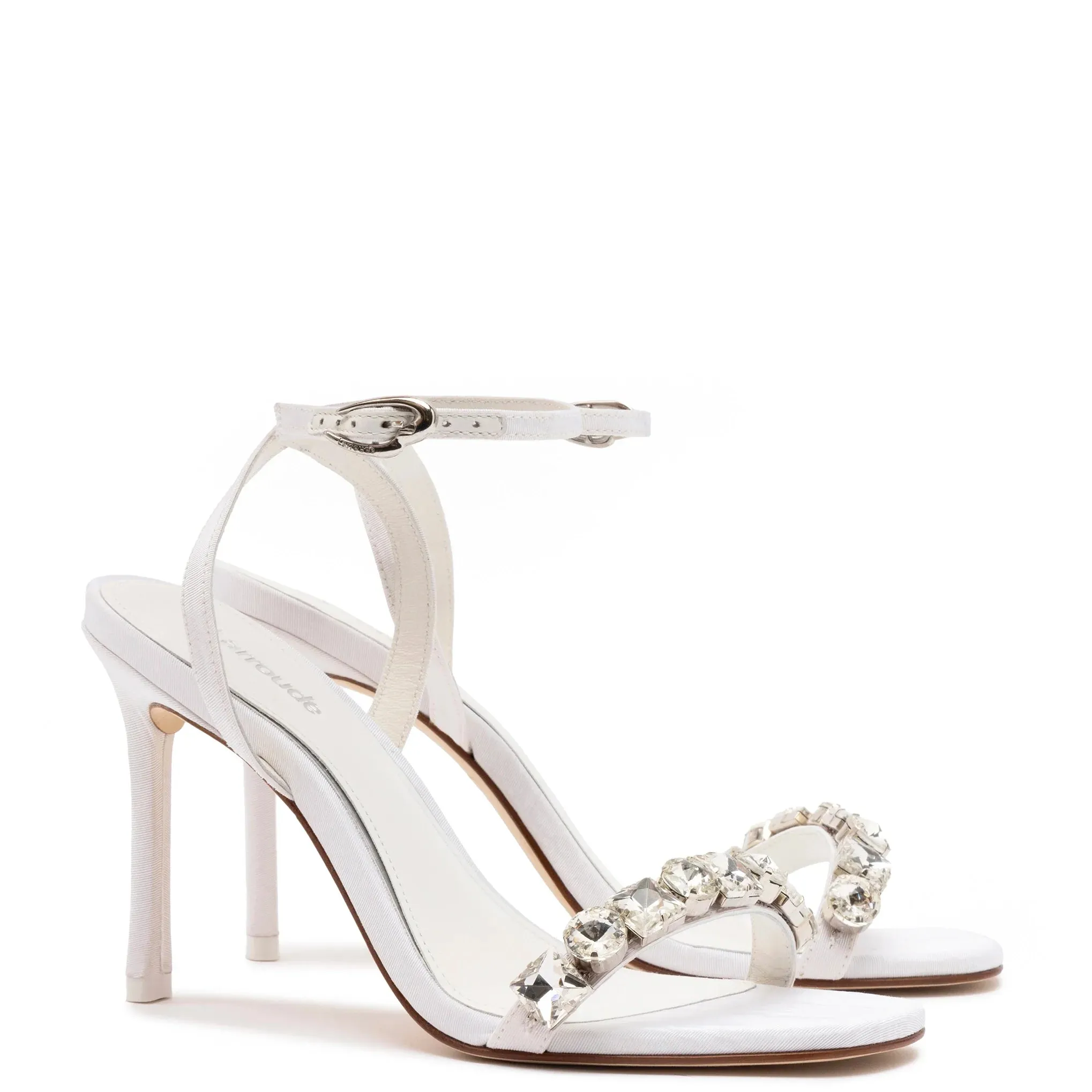 Larroude Calypso Sandal In White Fabric