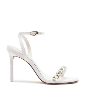 Larroude Calypso Sandal In White Fabric
