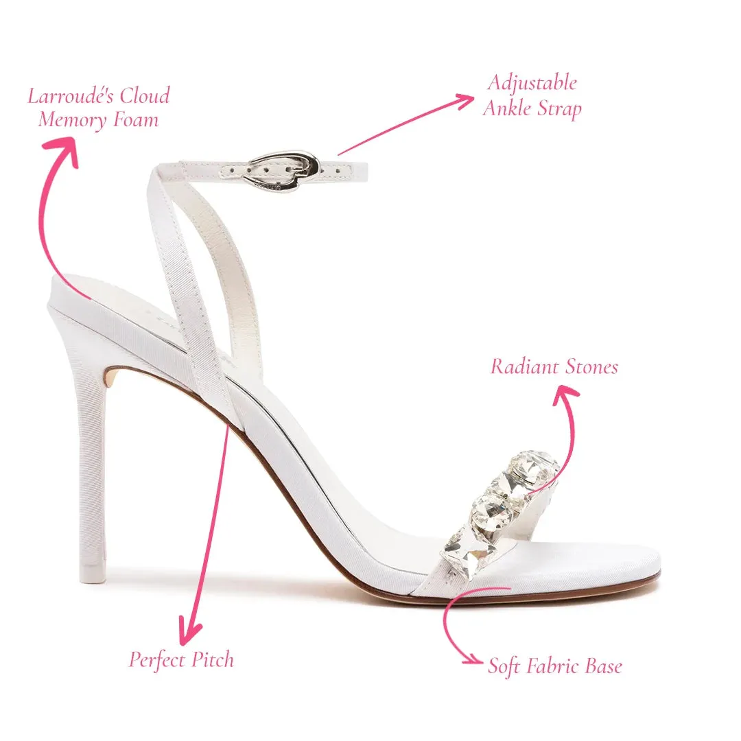 Larroude Calypso Sandal In White Fabric