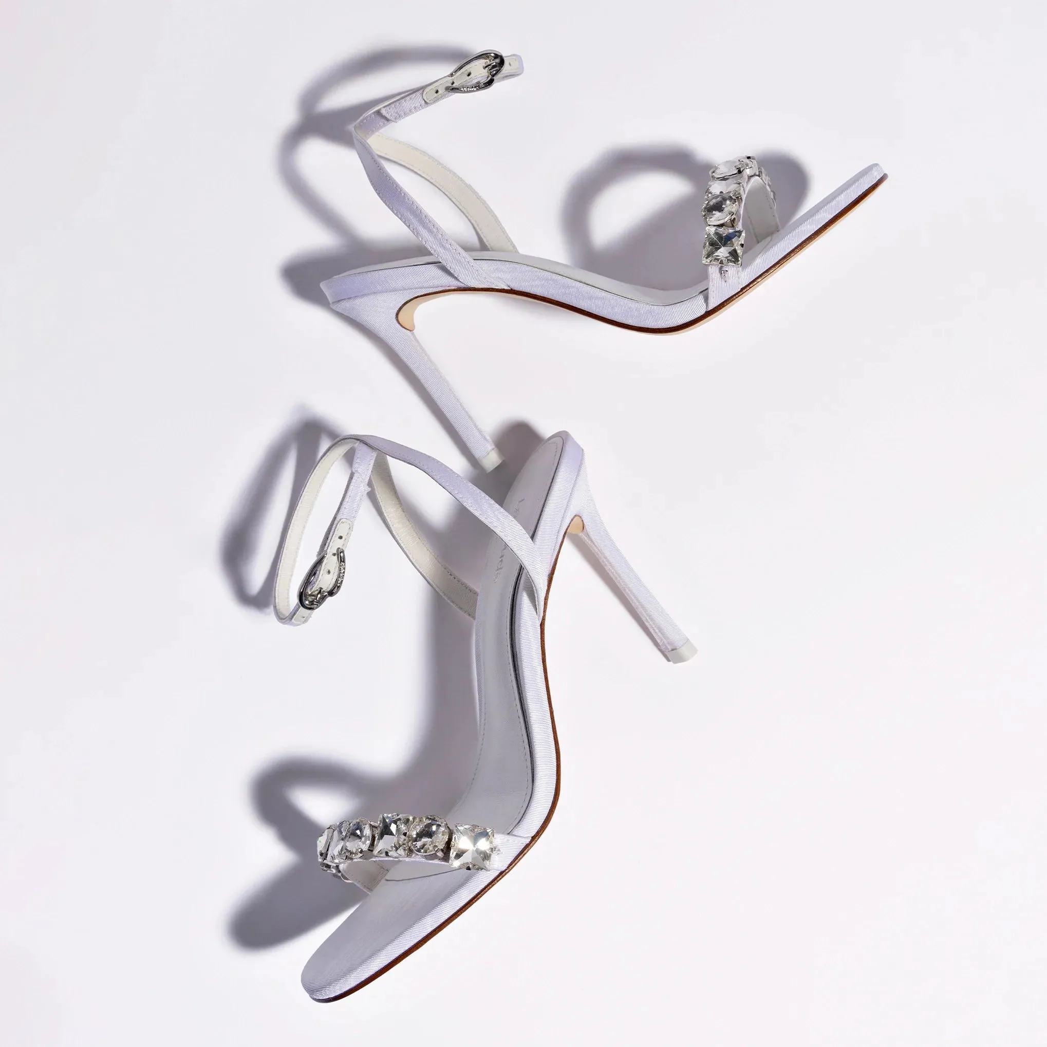 Larroude Calypso Sandal In White Fabric