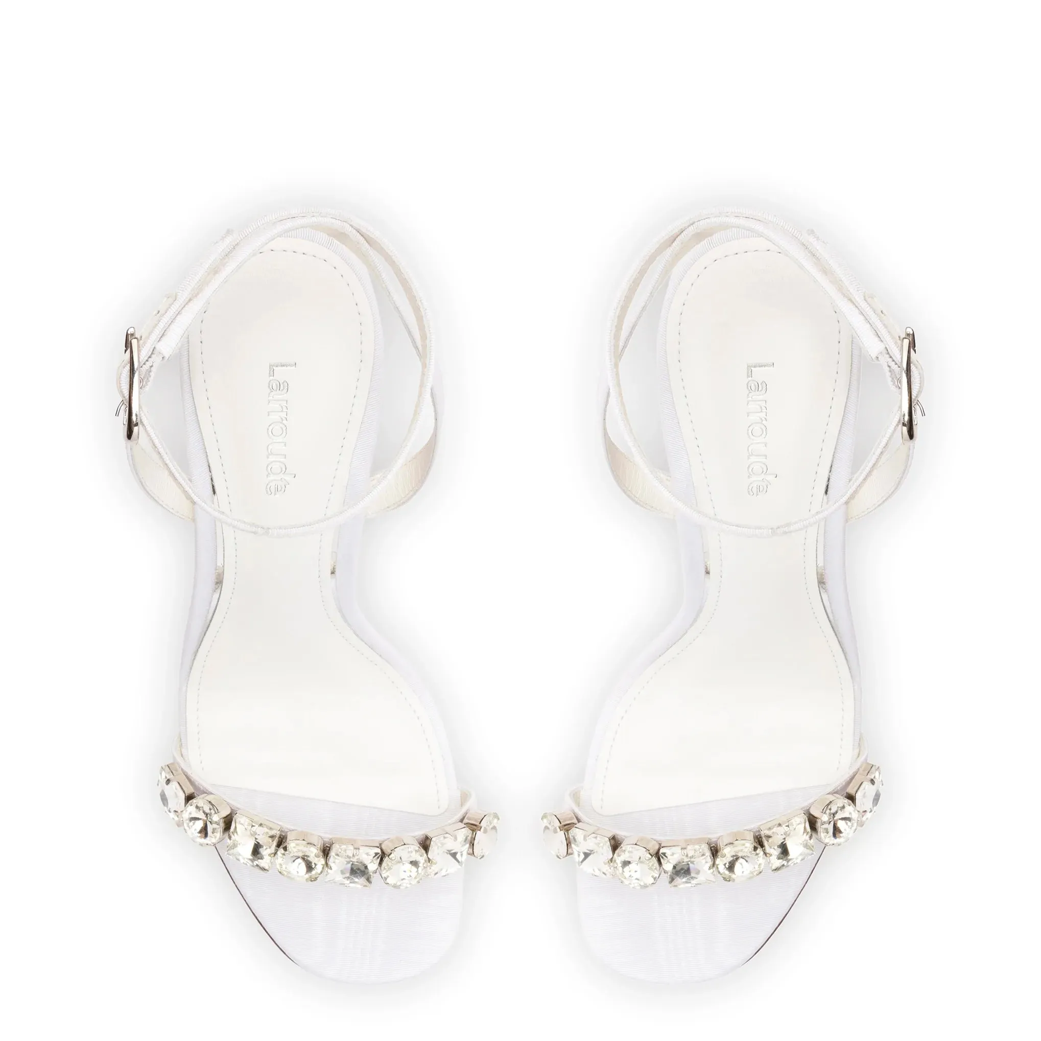 Larroude Calypso Sandal In White Fabric