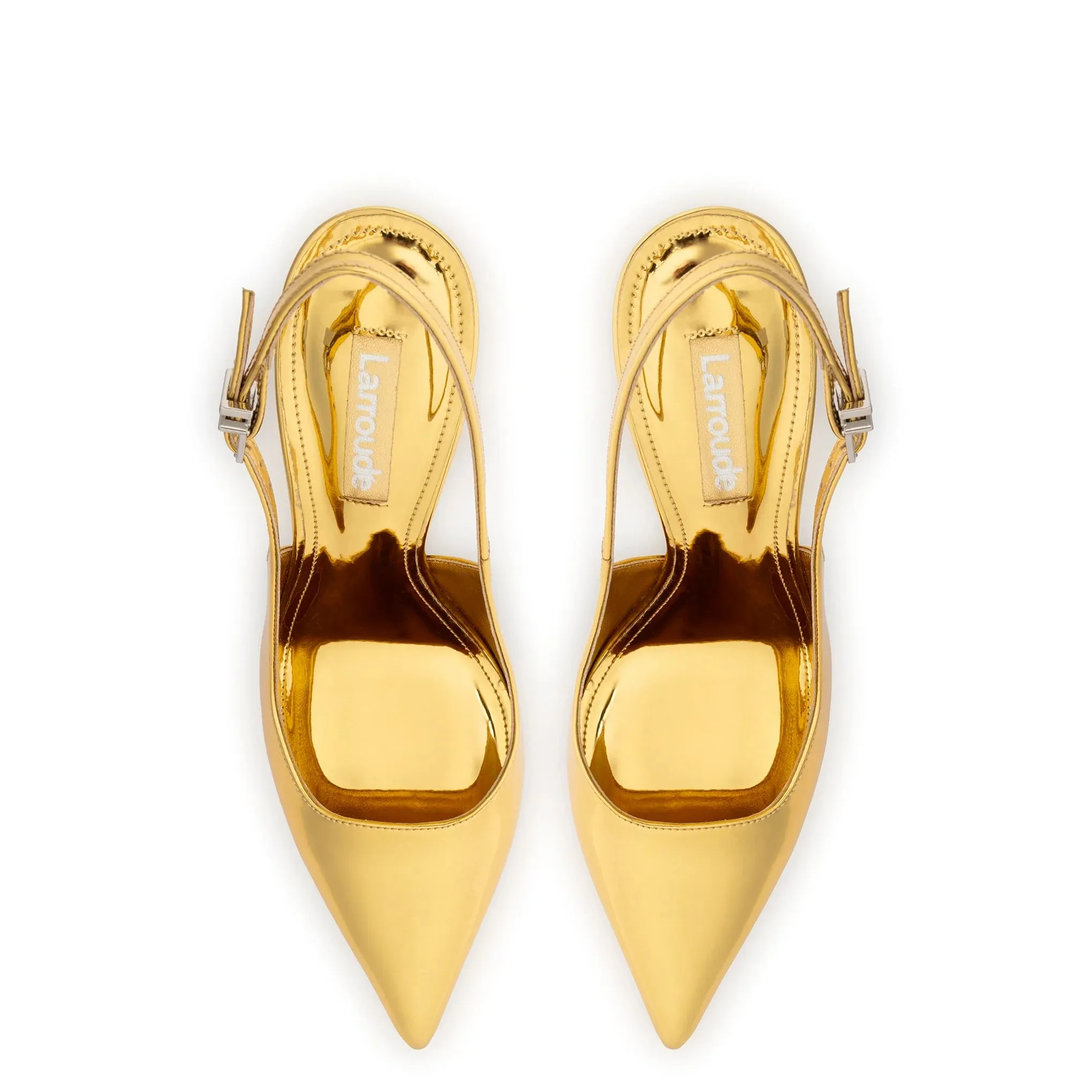 Larroude Kaitlan Pump In Gold Specchio