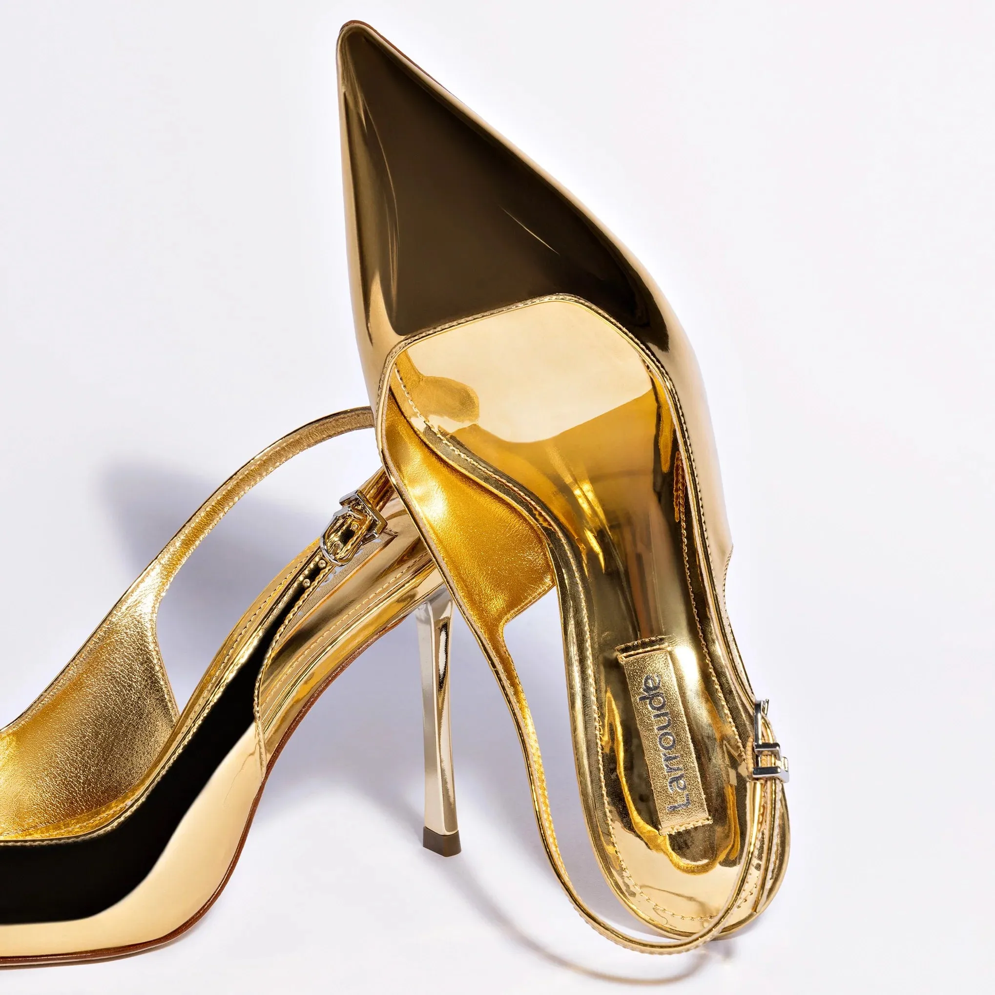 Larroude Kaitlan Pump In Gold Specchio