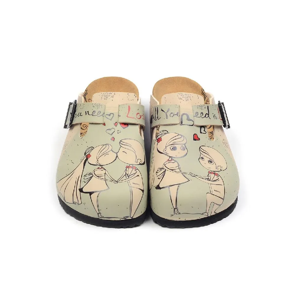 Light Blue & Red Buckle-Accent 'All You Need Is Love' Clogs - CAL3406