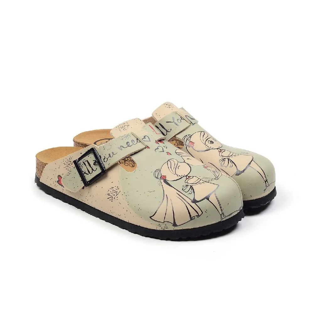 Light Blue & Red Buckle-Accent 'All You Need Is Love' Clogs - CAL3406