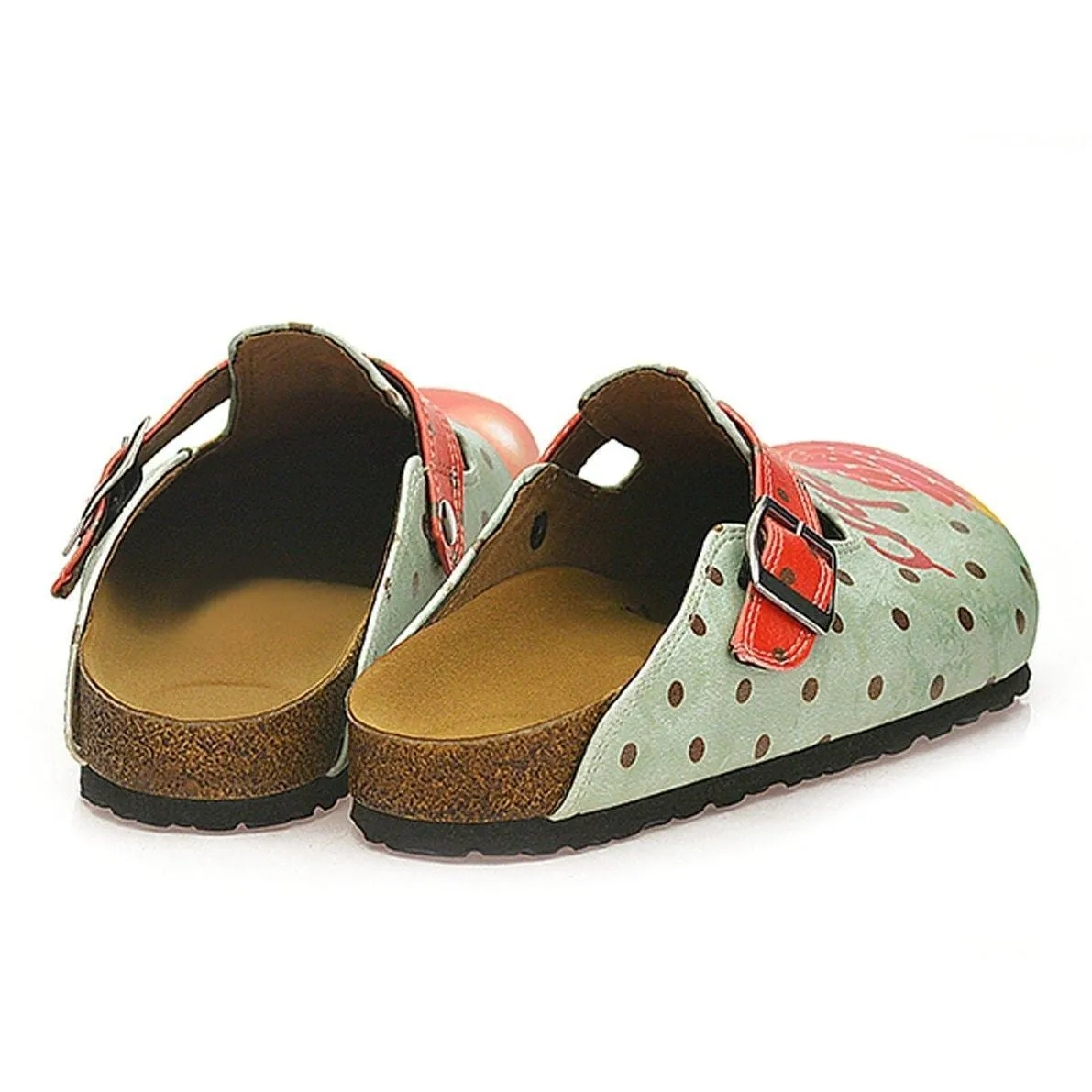 Light Blue & Red Cupcake Clogs WCAL331