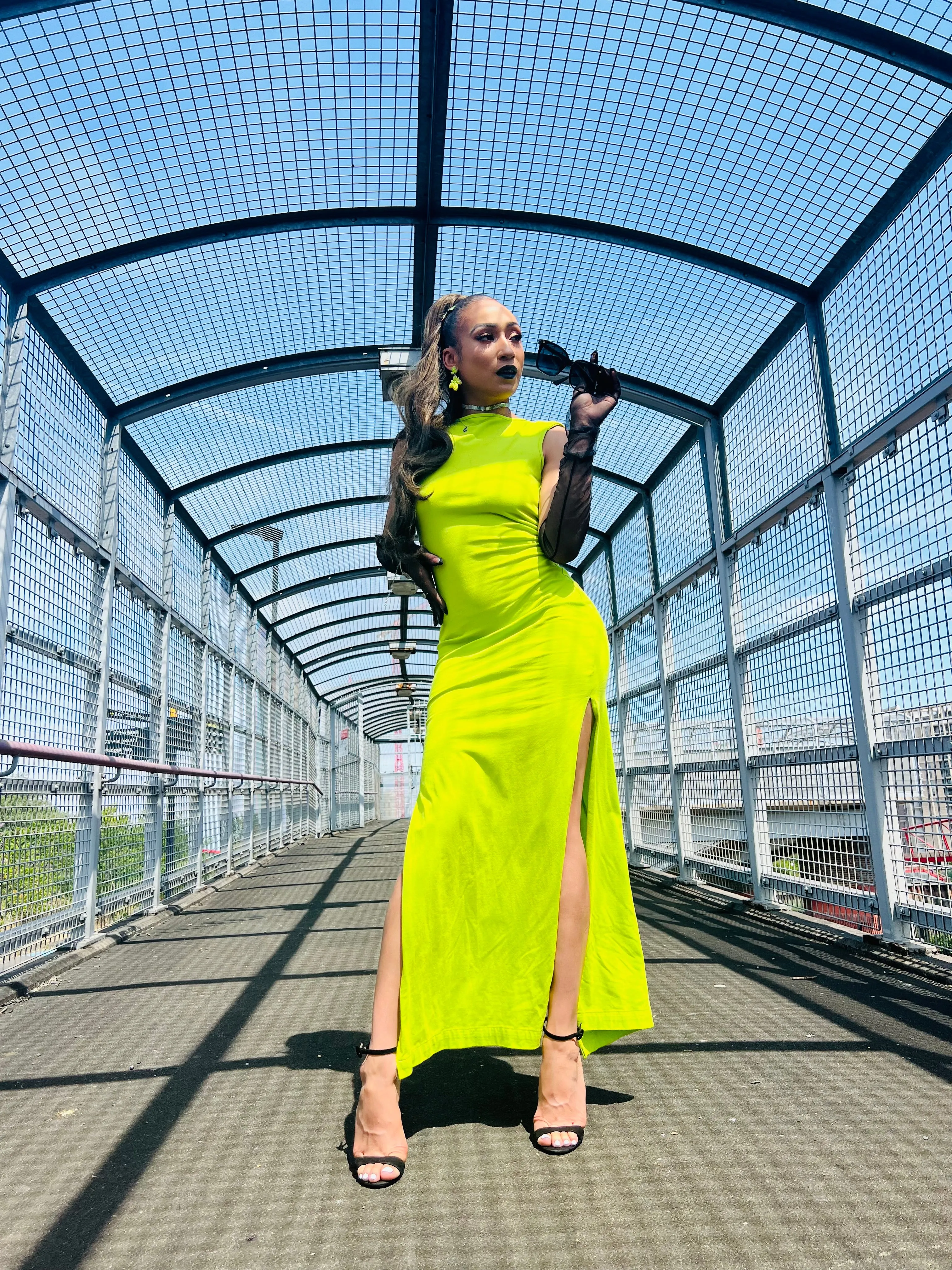 Lime   Crystal Straight Up Dress