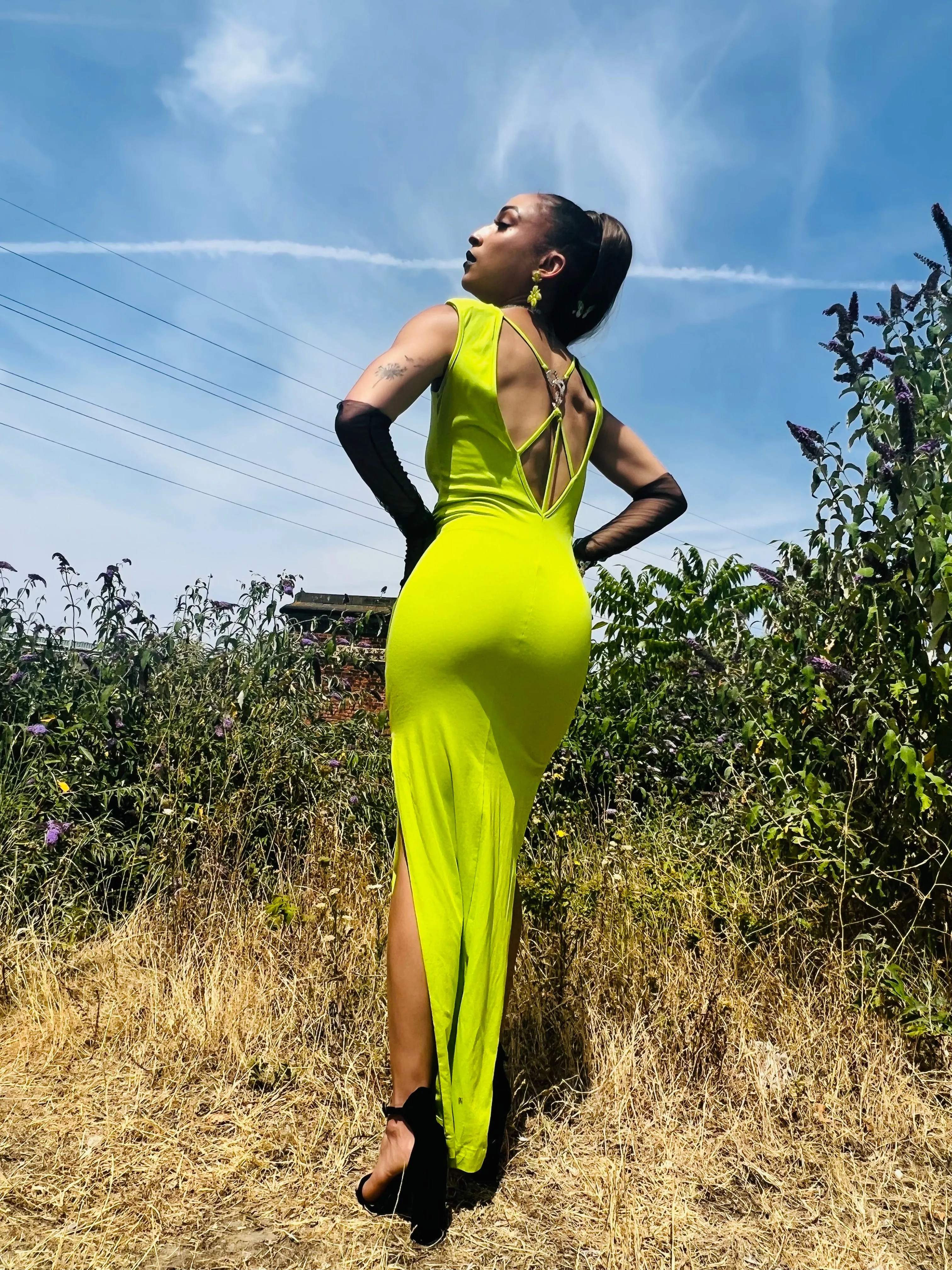 Lime   Crystal Straight Up Dress