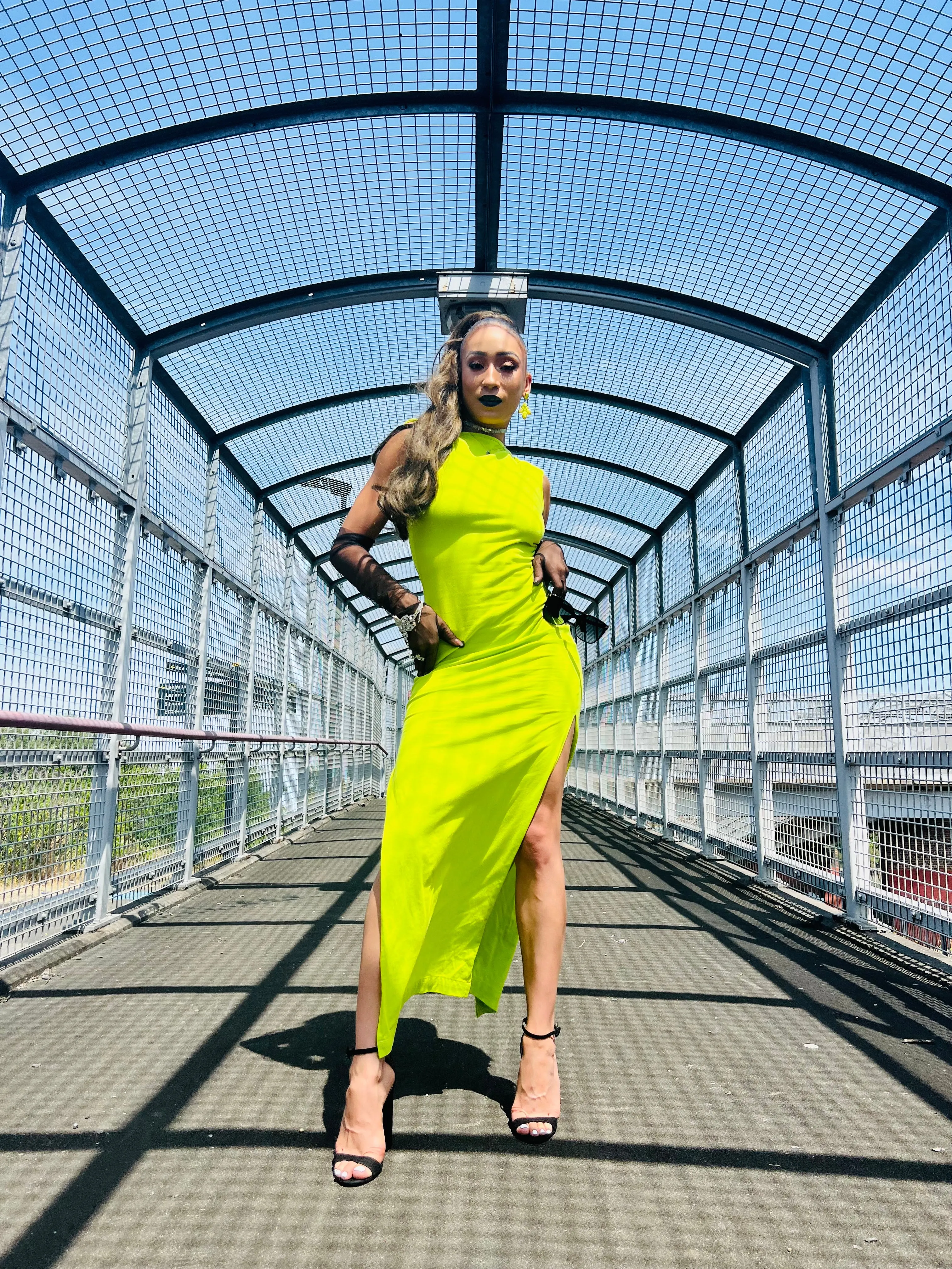 Lime   Crystal Straight Up Dress