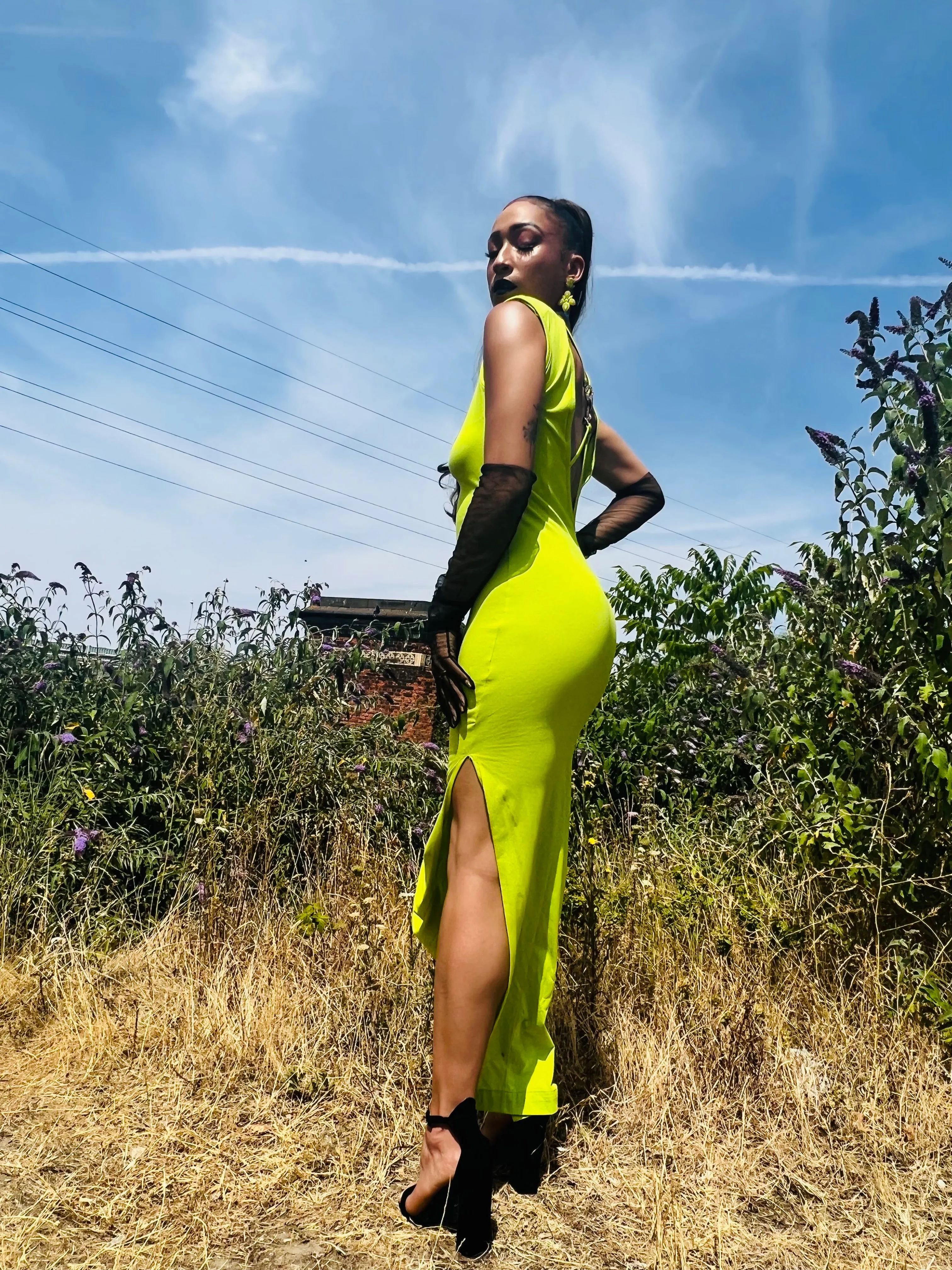 Lime   Crystal Straight Up Dress
