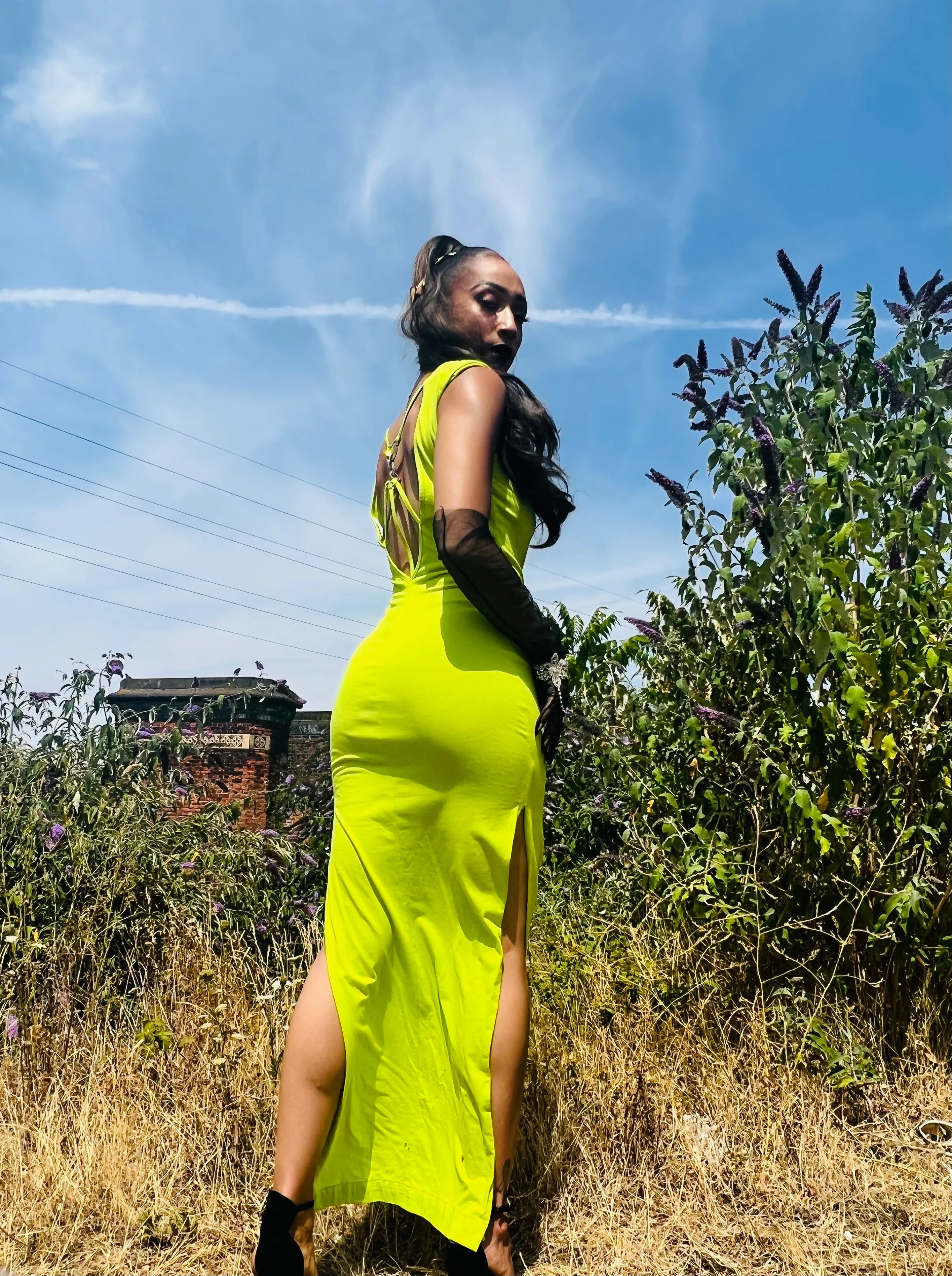 Lime   Crystal Straight Up Dress
