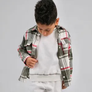 Long-Sleeved Red/Olive Checkered Shirt
