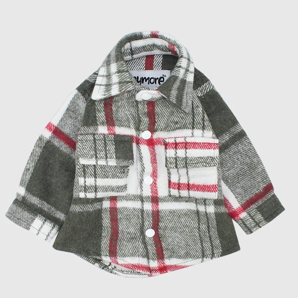 Long-Sleeved Red/Olive Checkered Shirt
