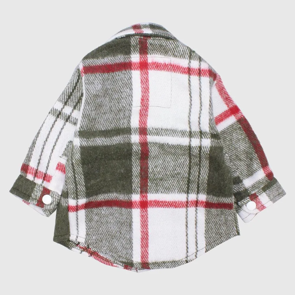 Long-Sleeved Red/Olive Checkered Shirt
