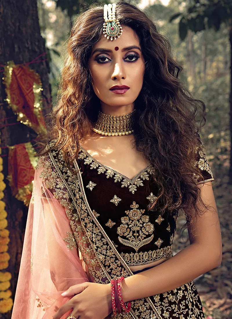 Maroon Embroidered Lehenga Choli