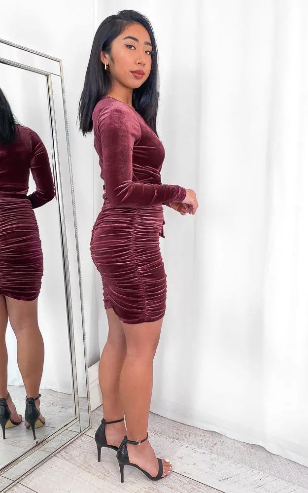 Martini Dress - Mauve Velvet