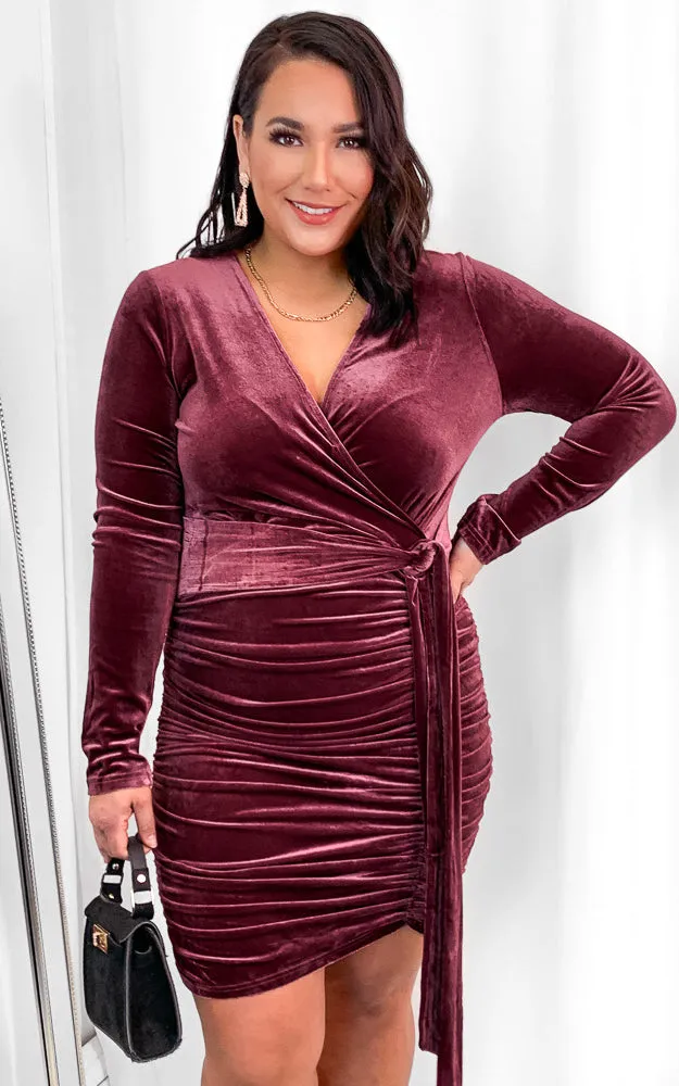 Martini Dress - Mauve Velvet