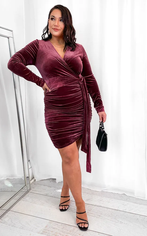 Martini Dress - Mauve Velvet