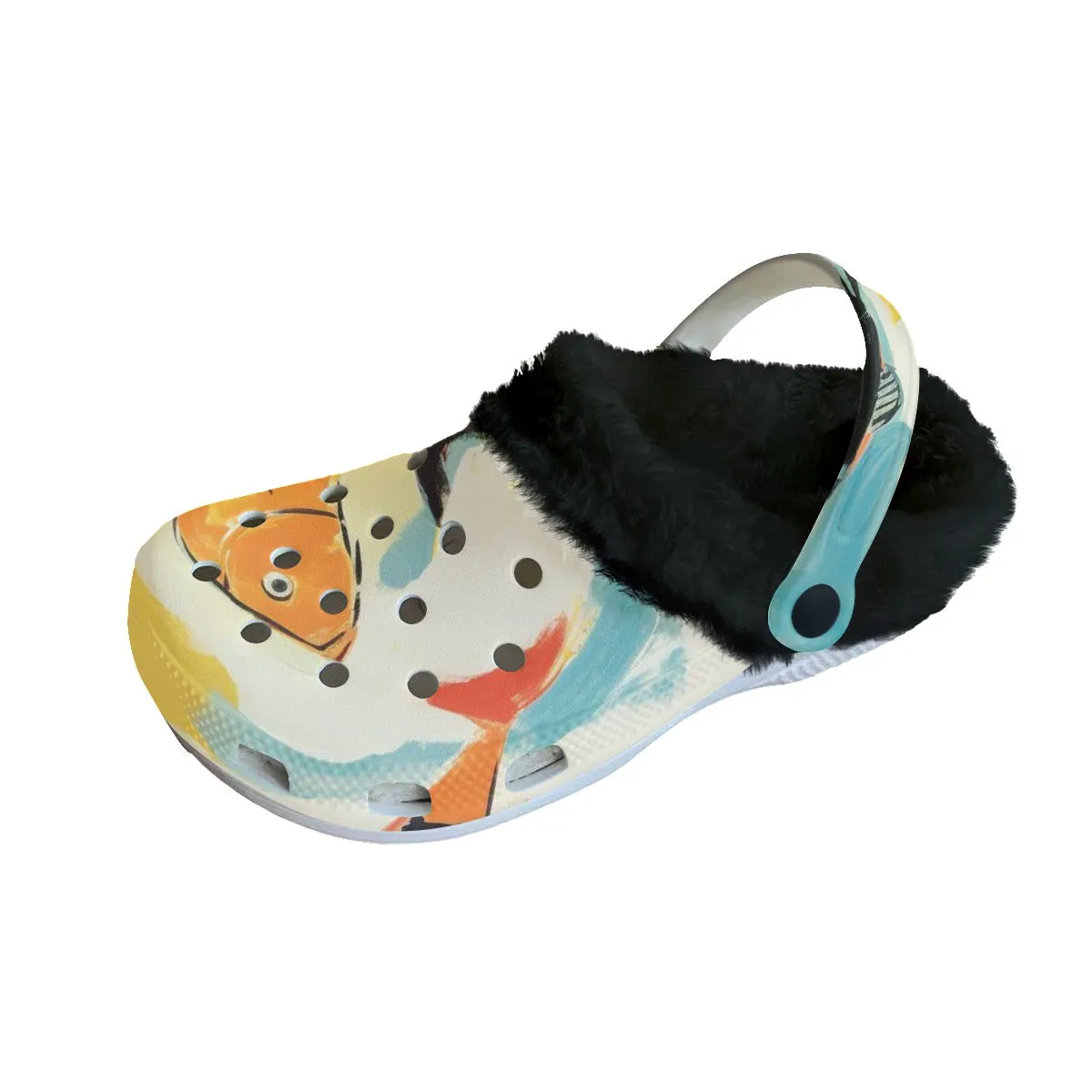 Mc#31 Men's Classic Clogs with Fleece, fish print