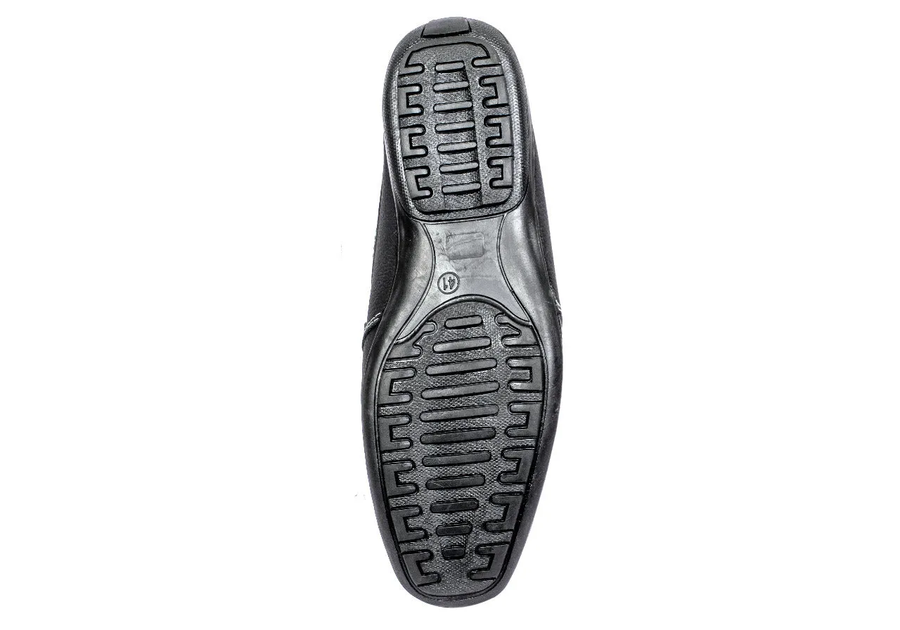 MEN BLACK LEATHER HALF SHOES 998121