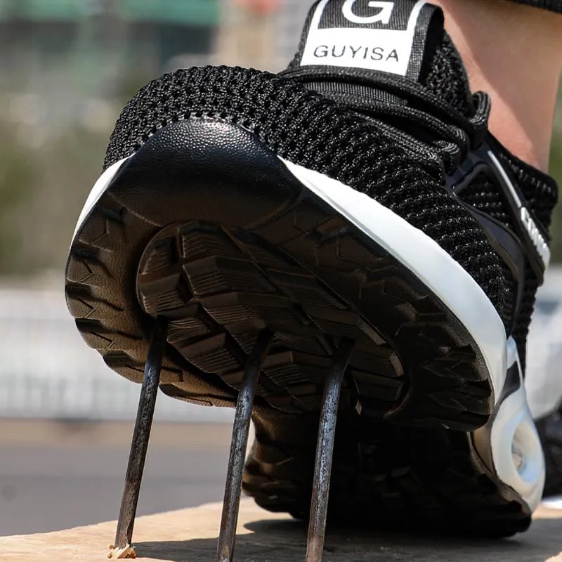 Mesh safety shoes with breathable material