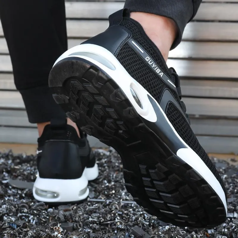 Mesh safety shoes with breathable material