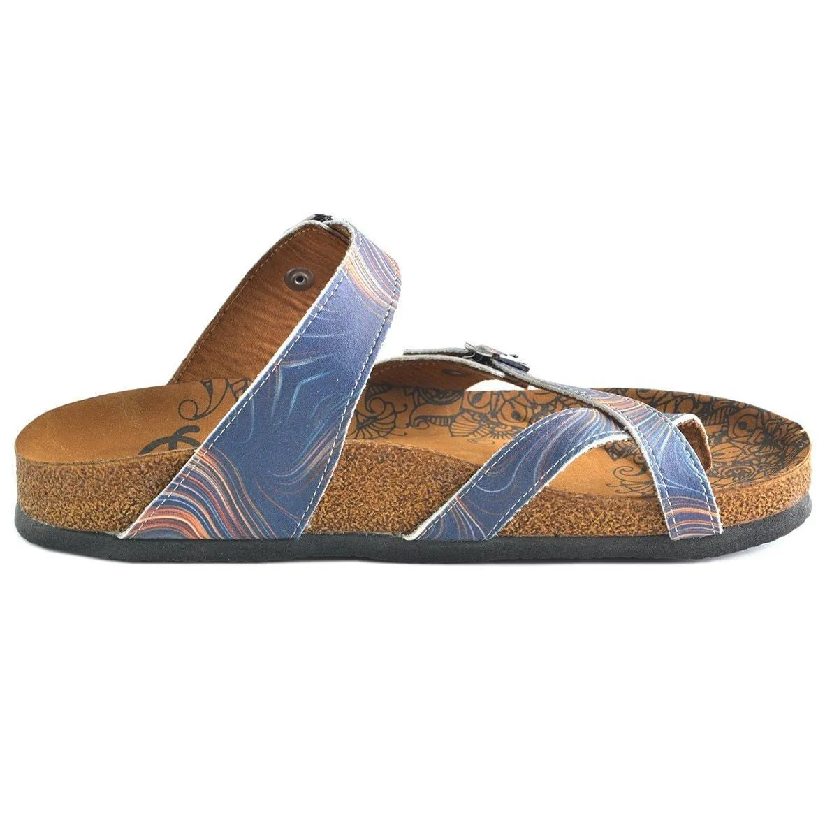 Navy Abstract Sandal CAL1008