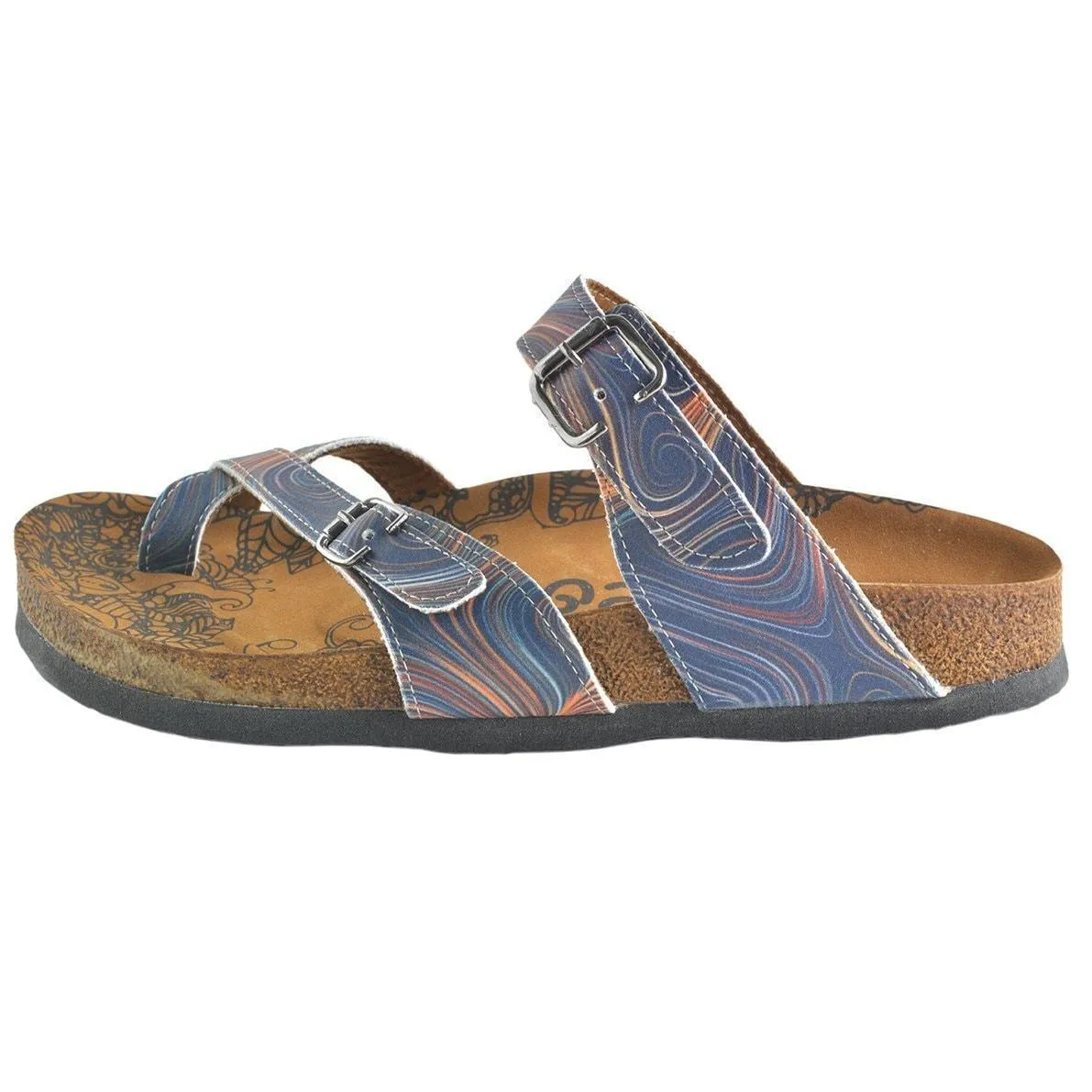 Navy Abstract Sandal CAL1008
