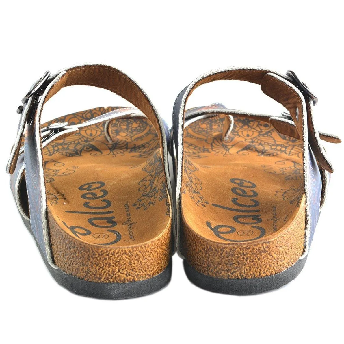 Navy Abstract Sandal CAL1008
