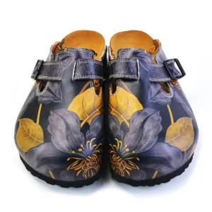 Navy Blue Floral Clogs CAL372
