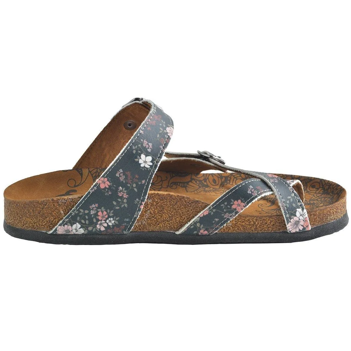 Navy Floral Sandal CAL1009