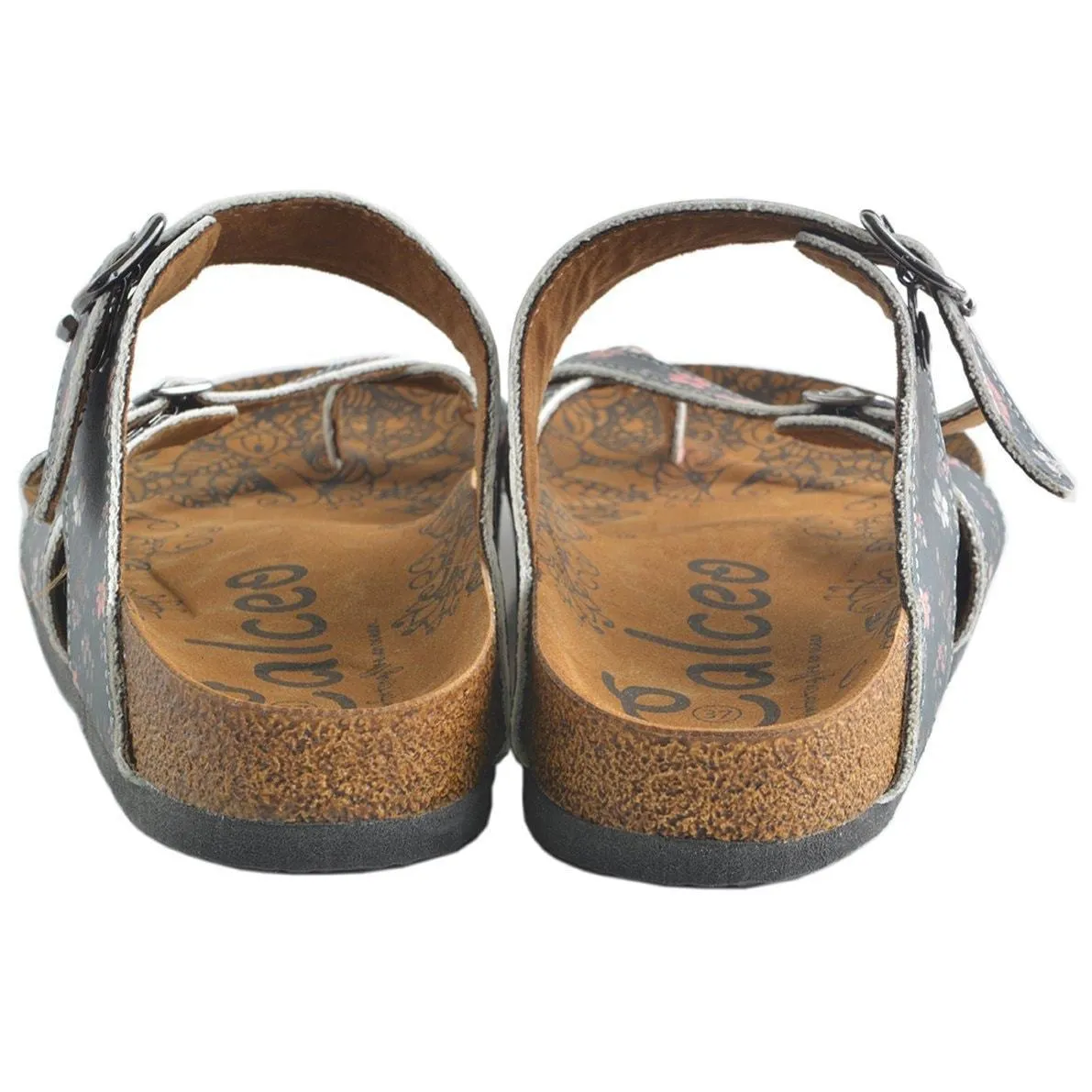 Navy Floral Sandal CAL1009