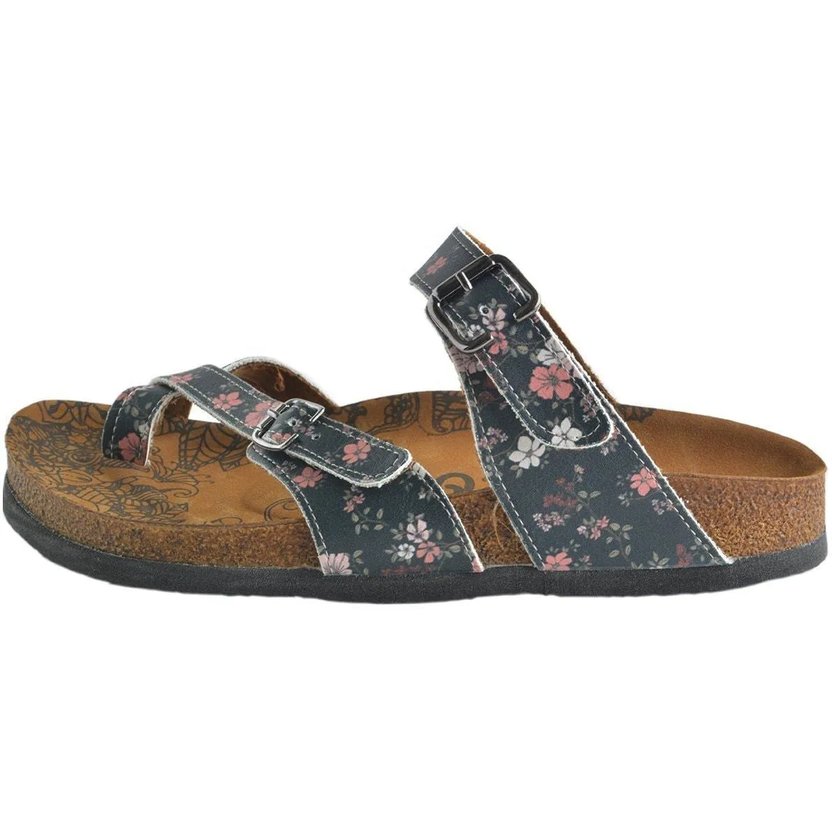 Navy Floral Sandal CAL1009