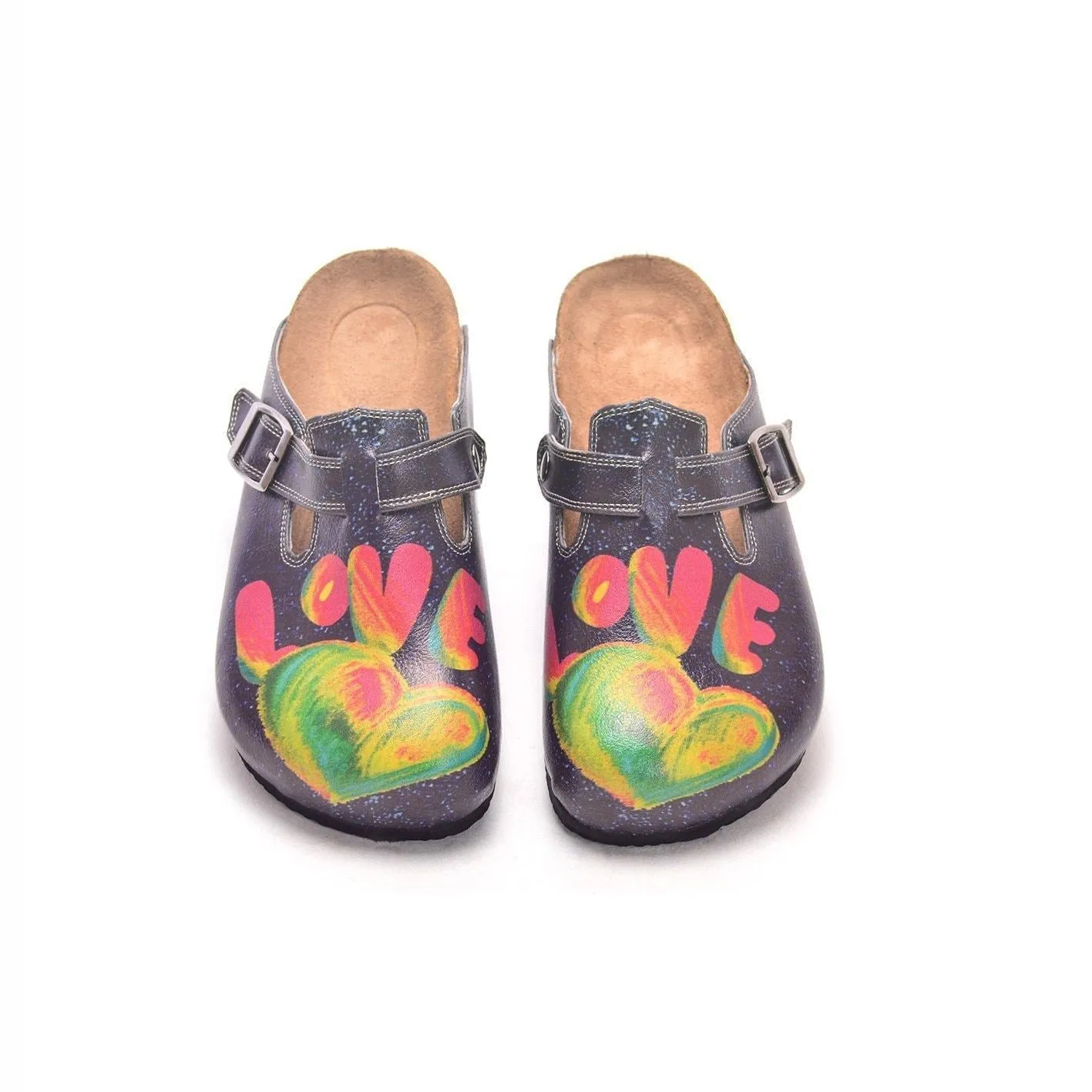 Navy Rainbow Love Clogs CAL303