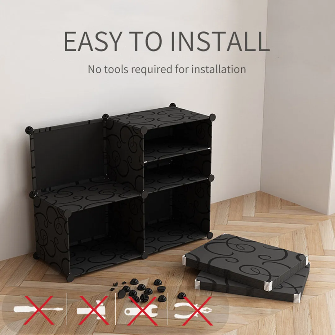 NNEAGS 6 Tier Shoe Rack Organizer Sneaker Footwear Storage Stackable Stand Cabinet Portable Wardrobe with Cover